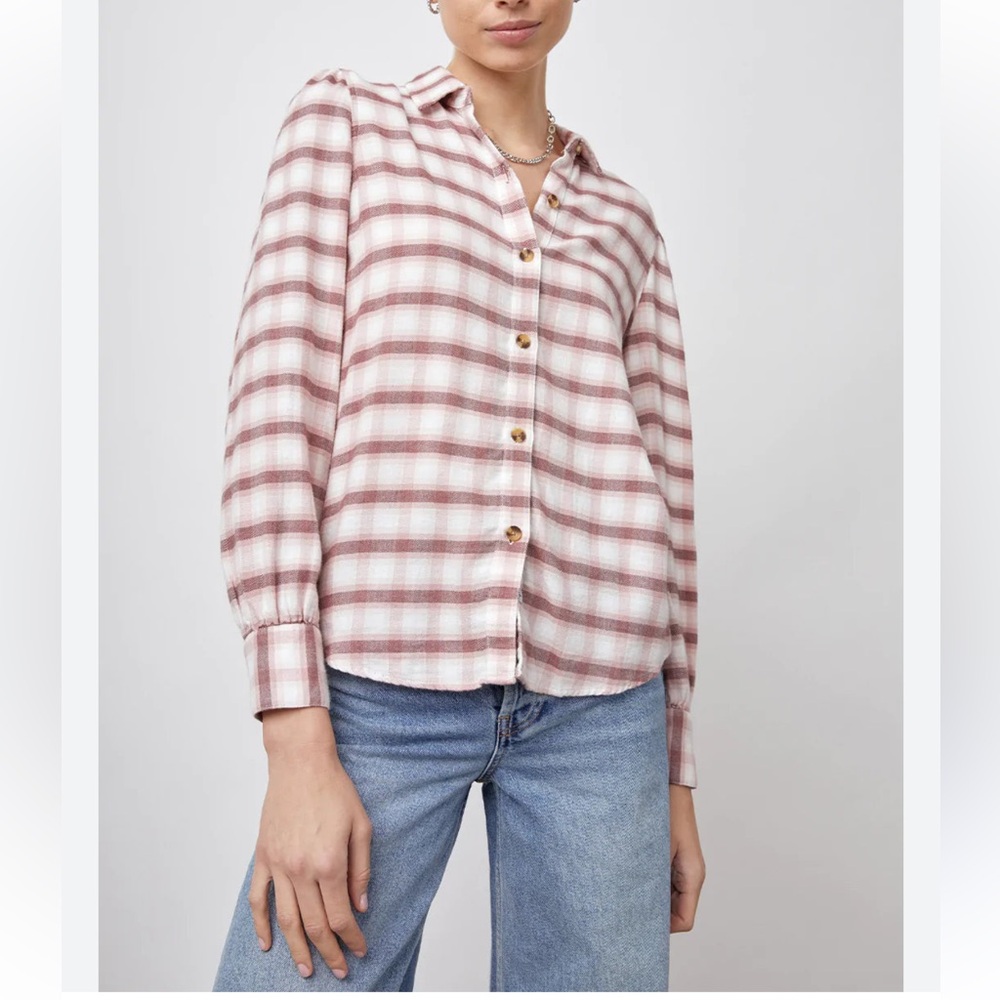 Rails Angelica Puff Sleeve Button Down Top XS